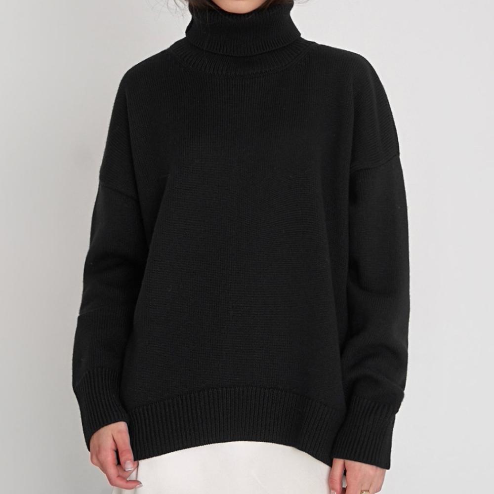 Hoodies & Tops | Parmi Women’s Knit Turtleneck With Sleeve Details Womens Hoodies & Tops